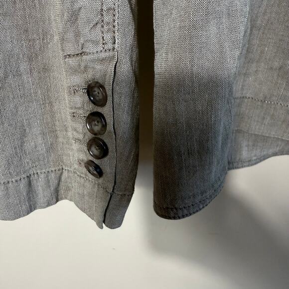 Standard James Perse Blazer SZ 2 Medium Linen Blend Three Button Army Green - Picture 4 of 12